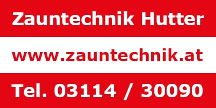 Logo Zauntechnik Hutter, Logo rot weiß rot, Zauntechnik Hutter Steiermark