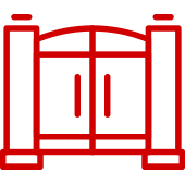 Icon Tore, Icon mit Tor in Rot, Hintergrund transparent